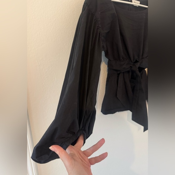 Lovers and Friends Duncan Top Waist Cut Out Balloon Sleeve Front Tie Size XXS - Picture 5 of 15